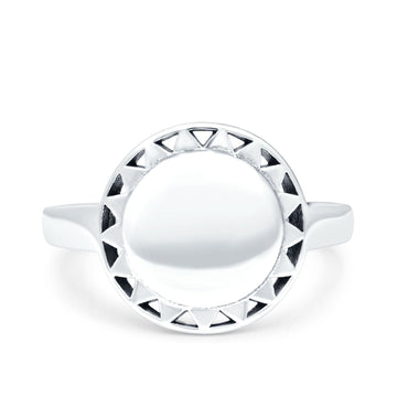 Sun Oxidized Band Solid 925 Sterling Silver Thumb Ring (12.8mm)